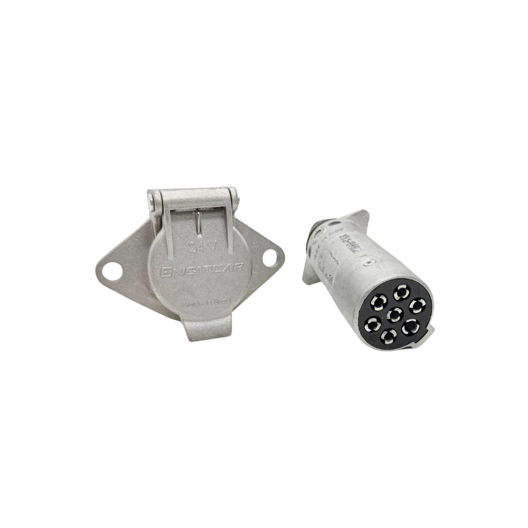 ENCHUFE PARA TRAILER 24V-7 VIAS ALUMINIO JUEGO COMPLETO SIN EXTENSOR-LINEA PESADA