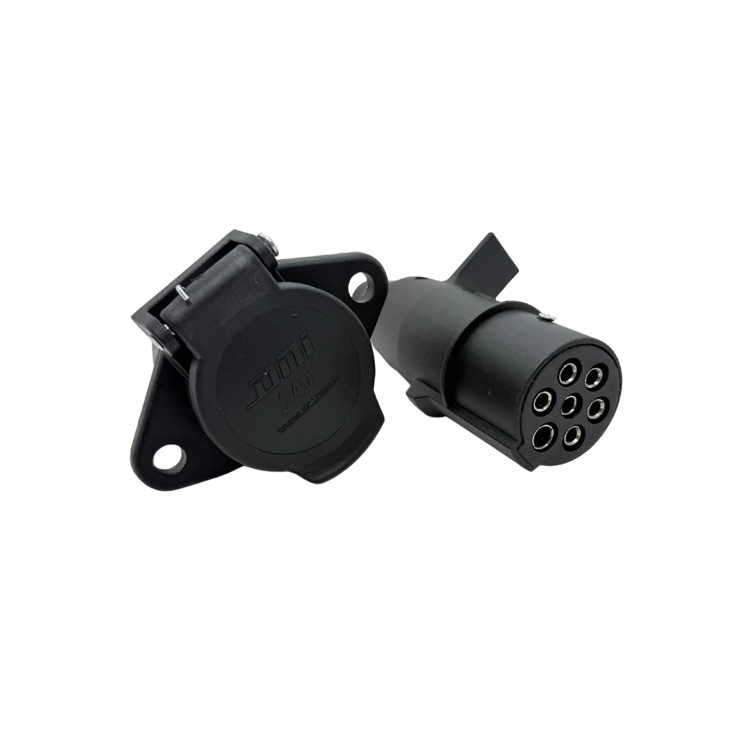 ENCHUFE PARA TRAILER 24V- 7 VIAS PLASTICO JUEGO COMPLETO SIN EXTENSOR-LINEA PESADA