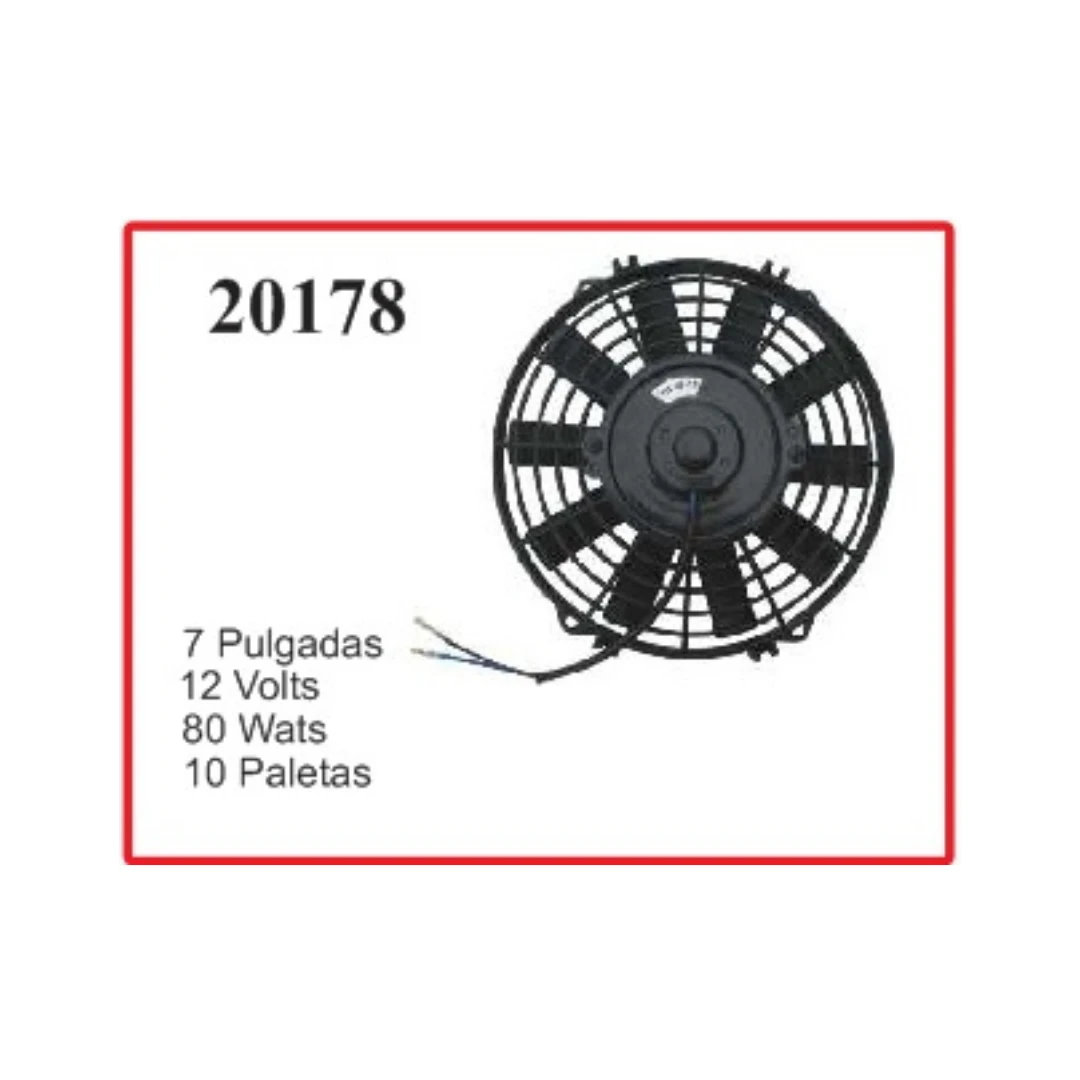 ELECTROVENTILADOR 7P 12V 80W 10 PALETAS CHATO