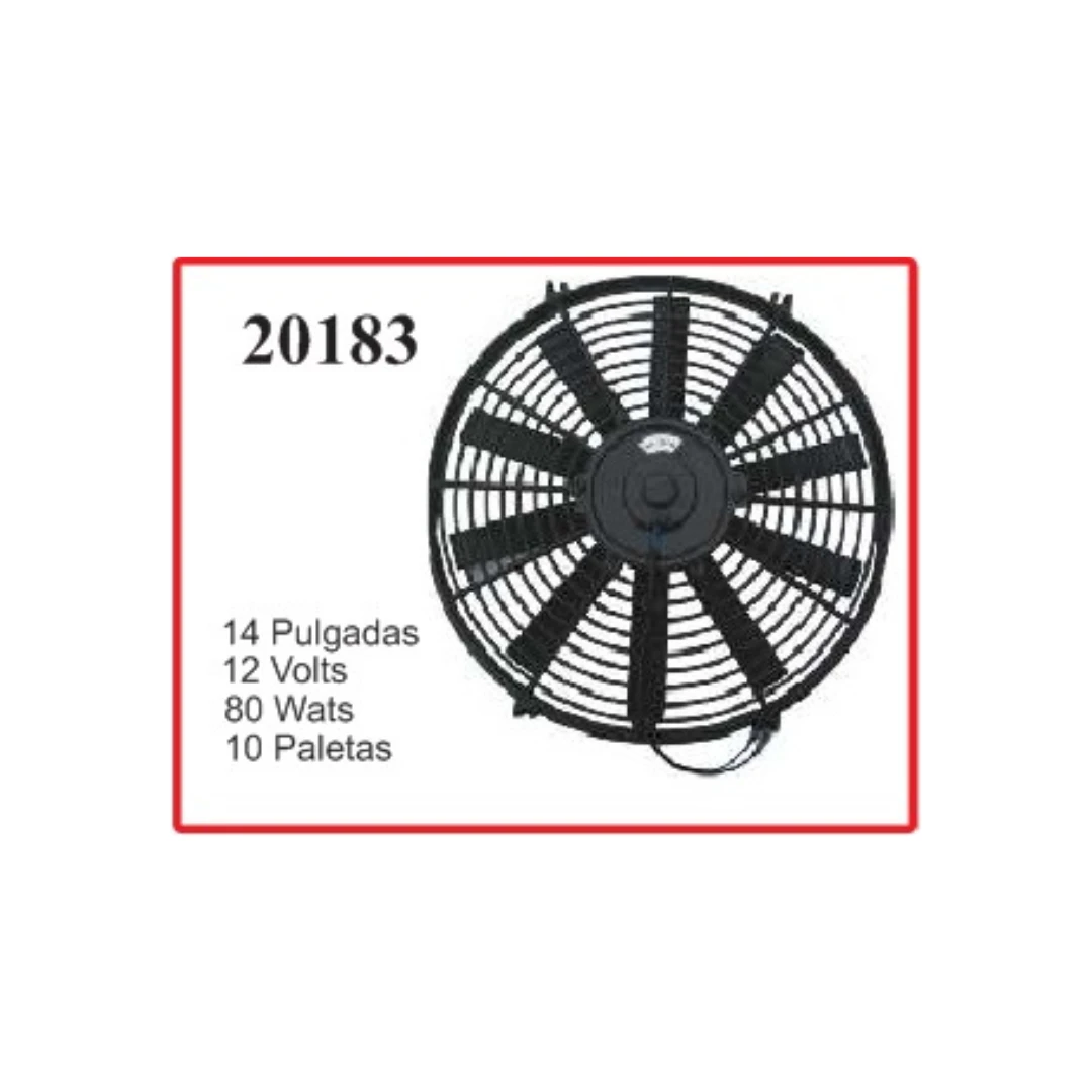 ELECTROVENTILADOR 14P 12V 80W CHATO