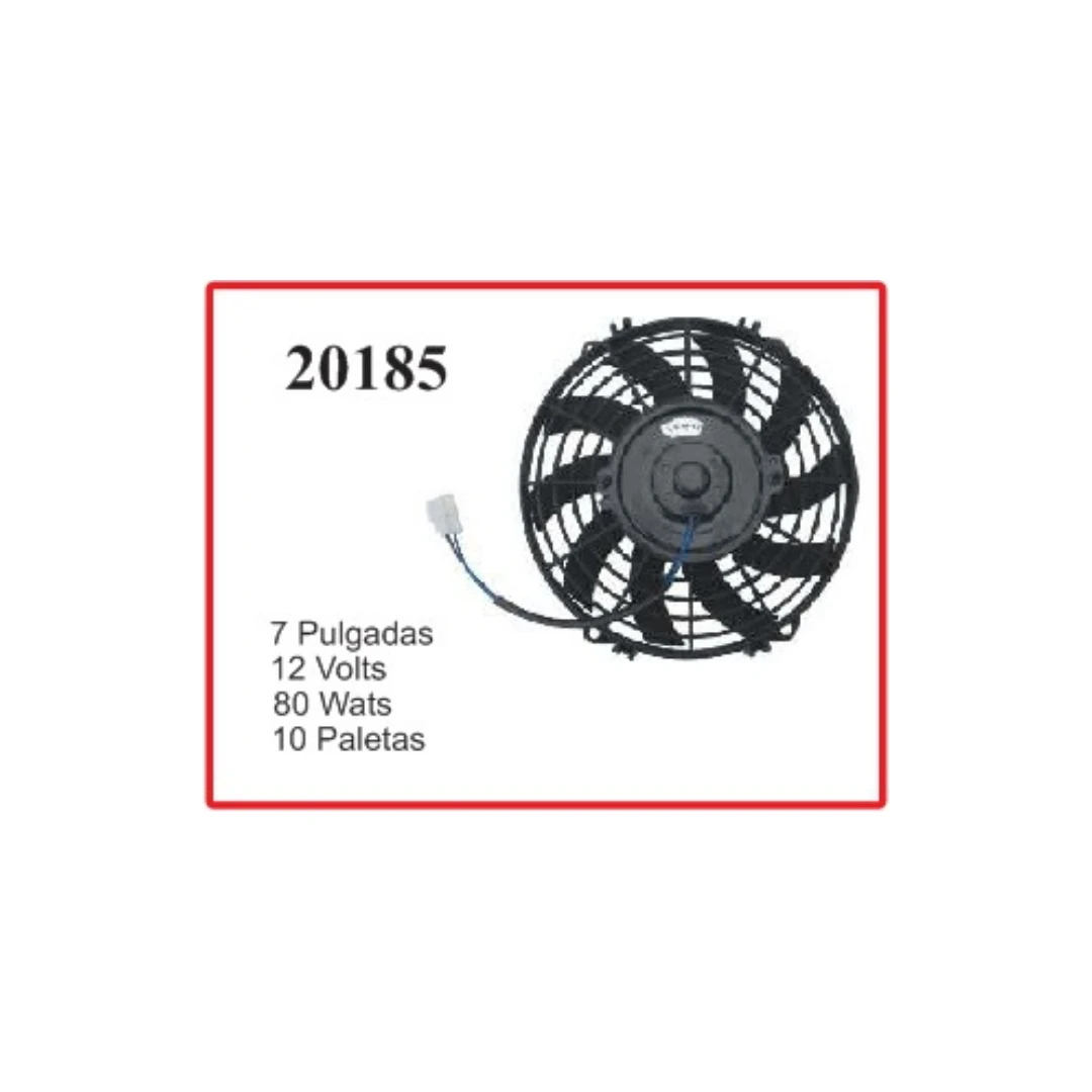 ELECTROVENTILADOR 7P 12V 80W 10 PALETAS CHATO CURVO