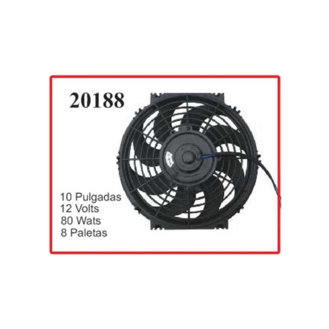 ELECTROVENTILADOR 10P 12V 80W 8 PALETAS CHATO CURVO