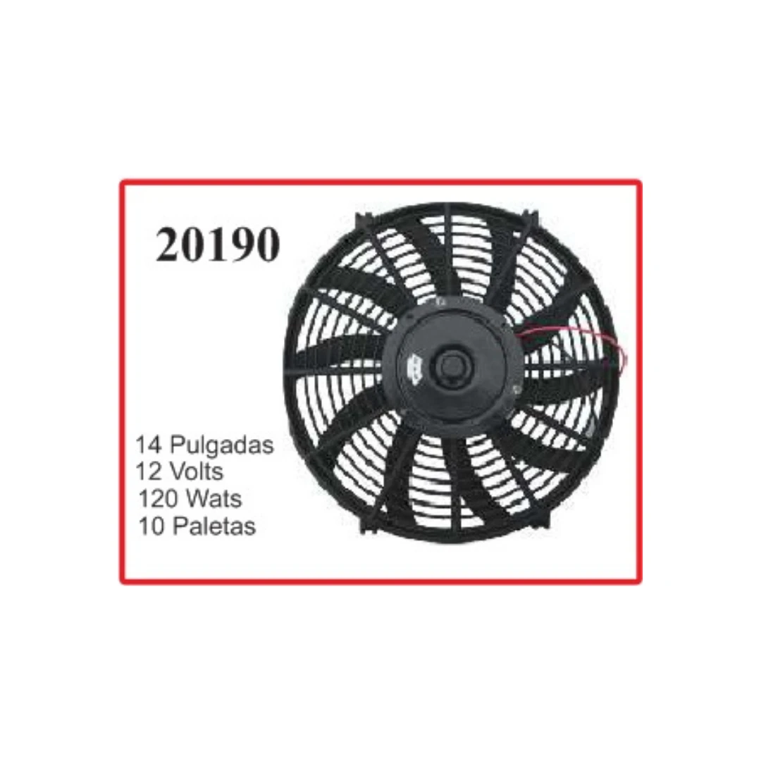 ELECTROVENTILADOR 14P 12V 120W CHATO CURVO