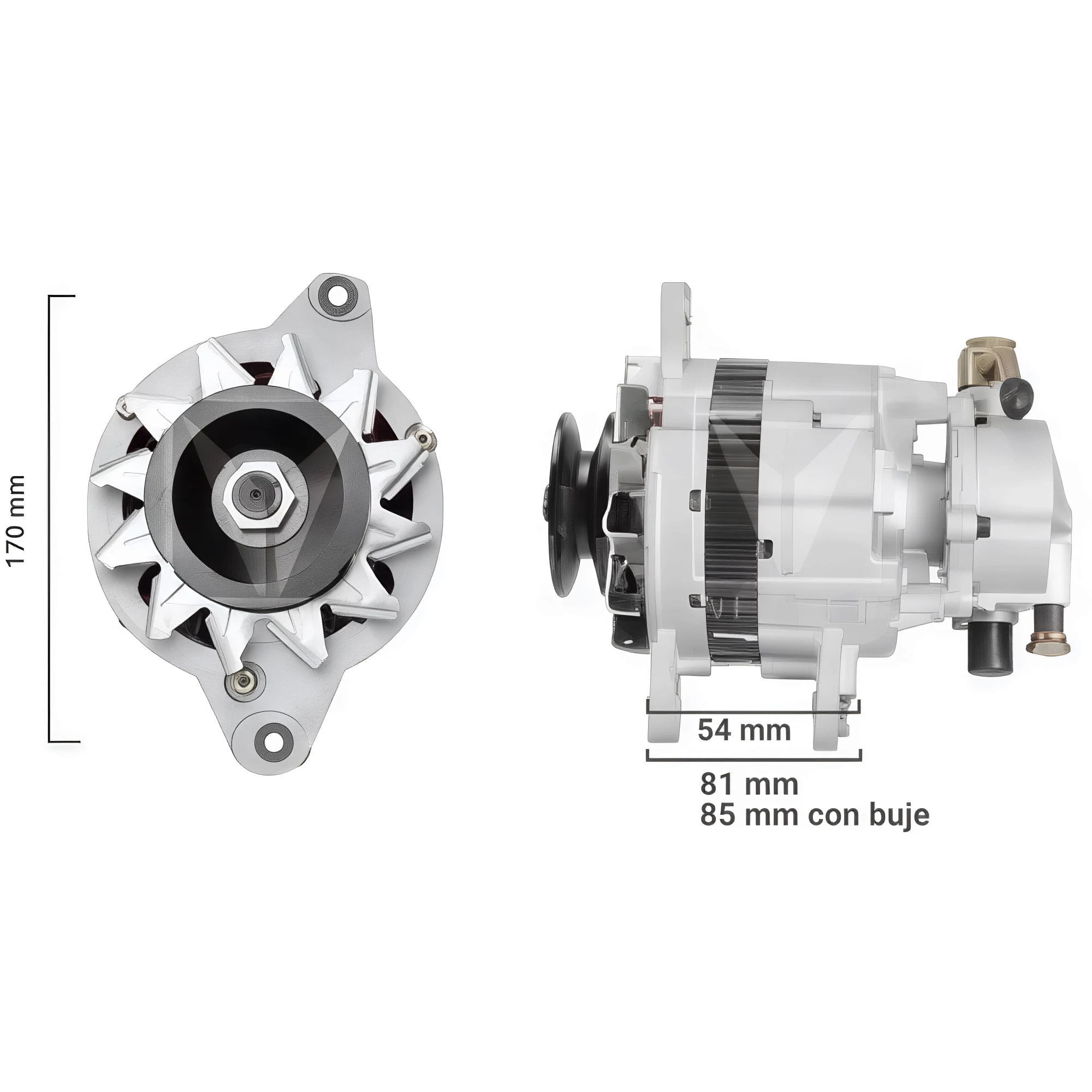 ALTERNADOR HITACHI 12V 70A UNIVERSAL IZUSU TOYOTA NISSAN C/DEPRESOR
