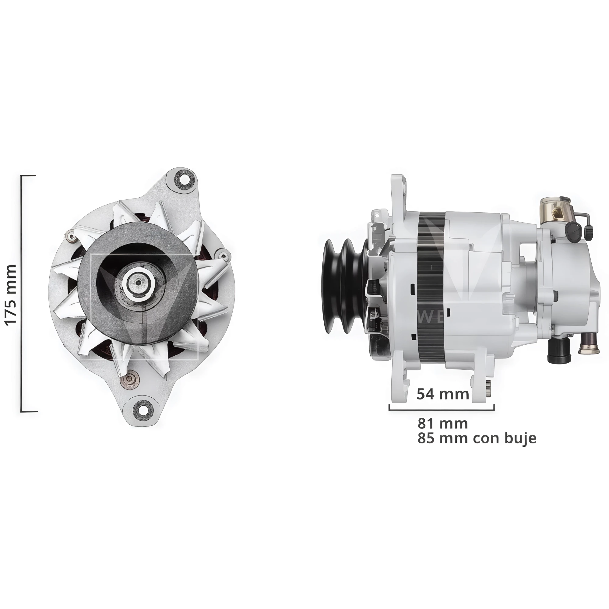 ALTERNADOR HITACHI 12V 70A UNIVERSAL IZUSU TOYOTA NISSAN C/DEPRESOR