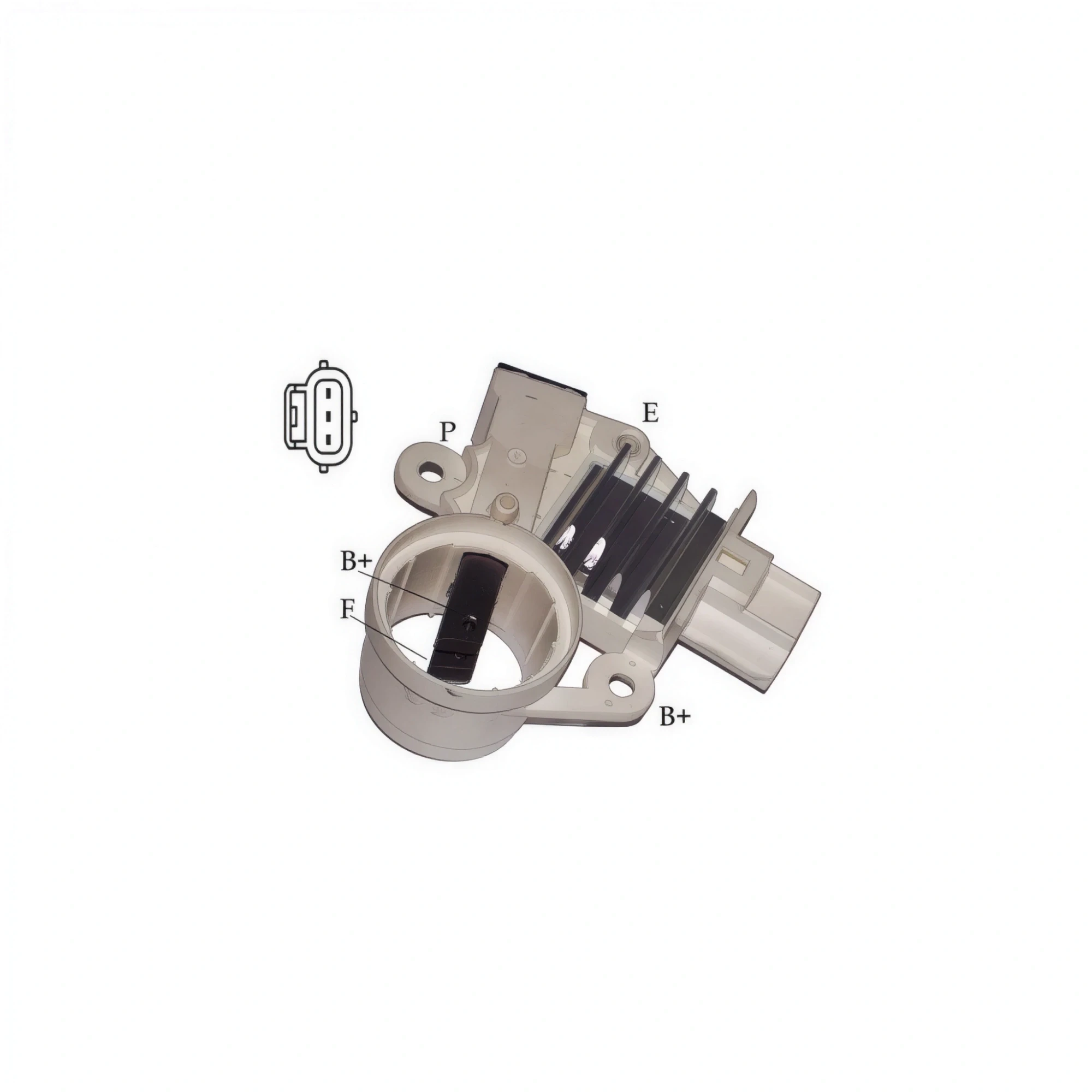 REGULADOR DE VOLTAJE TIPO FORD 12V 3P