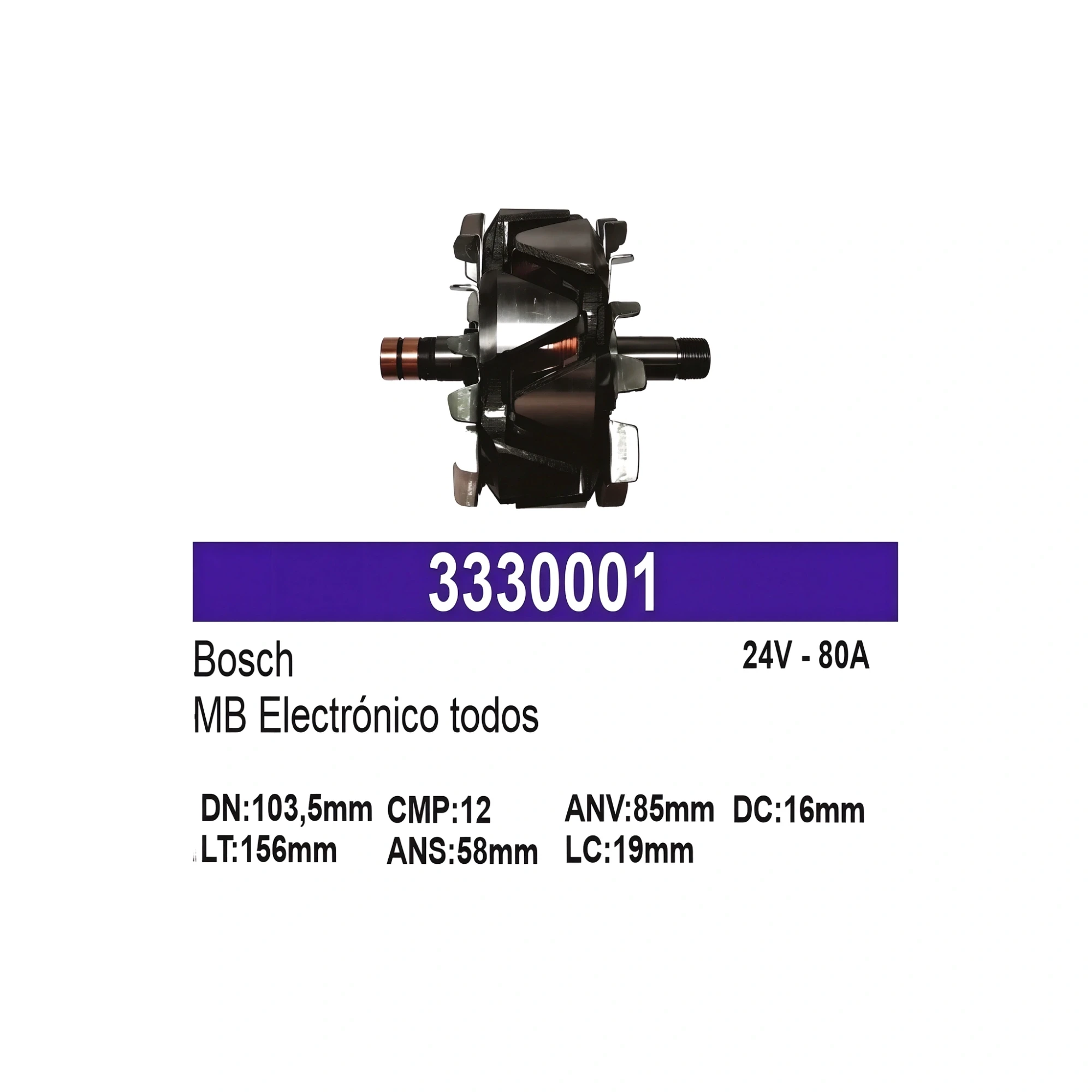ROTOR ELECTRONICO BOSCH NUEVO M/VIEJO 24V